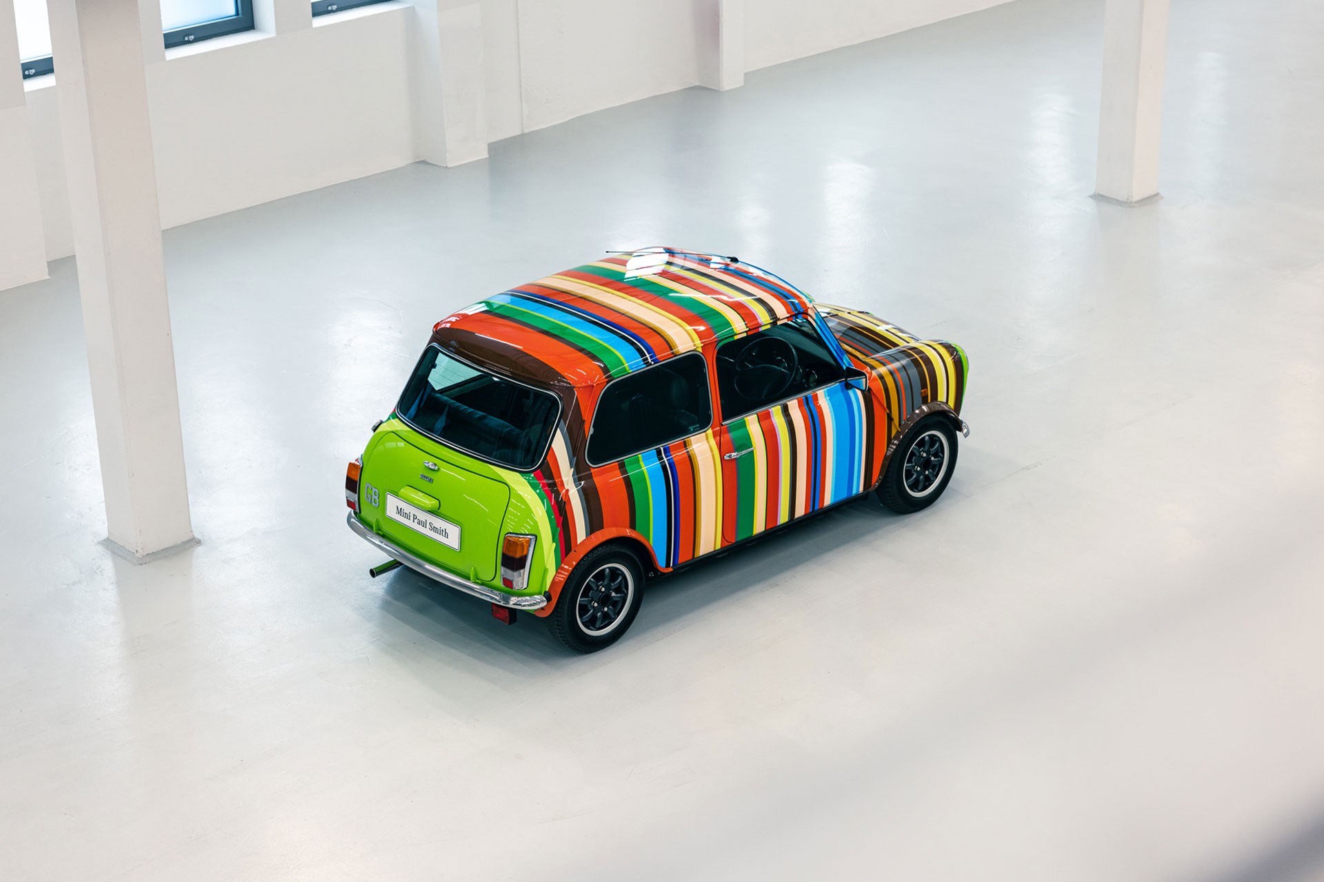 An overhead image of the Mini Paul Smith.